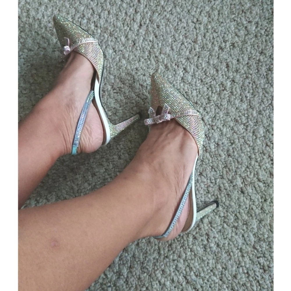 Rene Caovilla crystal embellished bow slingbacks size 36 - Picture 15 of 16
